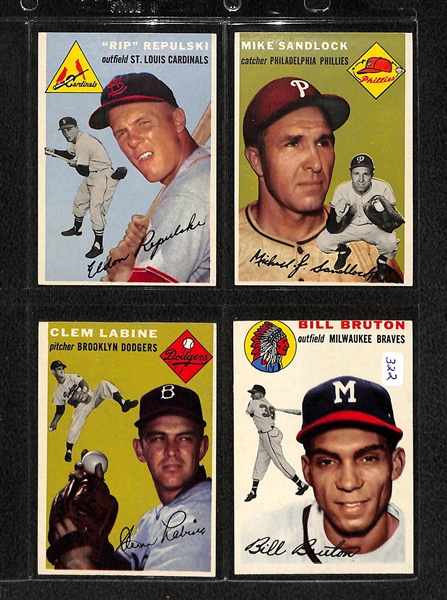 Lot Of 20 1954 Topps Baseball Cards w. Yogi Berra & Duke Snider